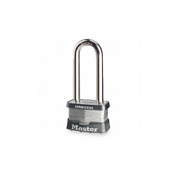 Master Lock Keyed Padlock, 15/16 in,Rectangle,Silver 5KALJ-A1459