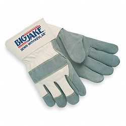 Mcr Safety Leather Palm Gloves,White,L,PR 1700L