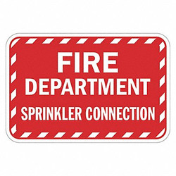 Lyle Rflctv Fire Connection Sign,12x18in,Alum T1-1821-DG_18x12