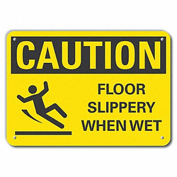 Lyle Rflctv Slippery Floor Caut Sign,10x14in LCU3-0137-RA_14x10