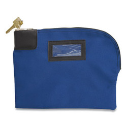 CONTROLTEK® Fabric Deposit Bag, Locking, Canvas, 8.5 X 11 X 1, Blue 530312