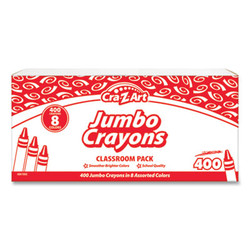 Cra-Z-Art® Jumbo Crayons, 8 Assorted Colors, 400/pack 740051