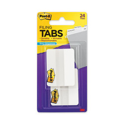 Post-it® Tabs Solid Color Tabs, 1/5-Cut, White, 2" Wide, 24/Pack 686-24WE