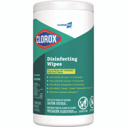 Clorox® Disinfecting Wipes, 1-Ply, 7 x 8, Fresh Scent, White, 75/Canister 15949