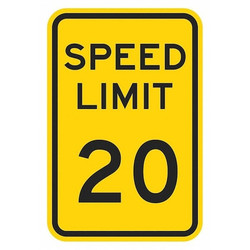 Lyle Speed Limit Warning Traffic Sign,18"x12" T1-5018-DG_12x18