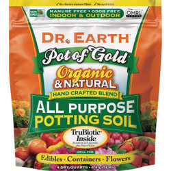 Dr. Earth Pot of Gold 4 Qt. 0.11 Lb. All Purpose Container Potting Soil 818