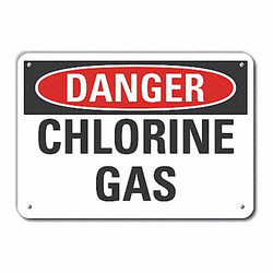 Lyle Chlorine Danger Sign,10inx14in,Aluminum  LCU4-0352-NA_14X10
