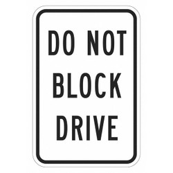 Lyle Driveway No Parking Sign,18" x 12" T1-1639-EG_12x18