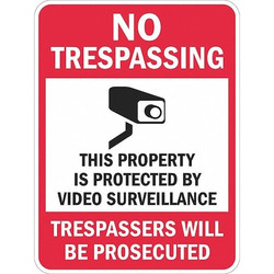 Lyle Rflctv No Trespassing Sign,18x12in,Alum T1-1073-DG_12x18