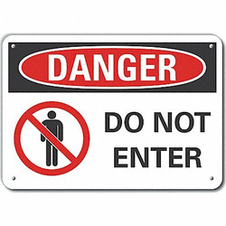 Lyle Exit & Entrance Danger Sign,10inx14in LCU4-0196-NP_14X10