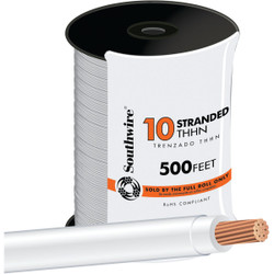 Southwire 500 Ft. 10 AWG Stranded White THHN Electrical Wire 22974057