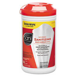 Sanitizing Multi-Surface Wipes, No-Rinse, White, 95/Container