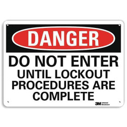 Lyle Danger Sign,7 in x 10 in,Aluminum U3-1324-RA_10X7