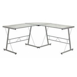 Flash Furniture Office Desk,29 in H,Clear NAN-CD-22181-GG
