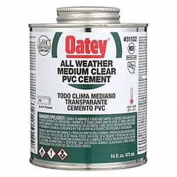Oatey Pipe Cement,16 fl oz,Clear 31132