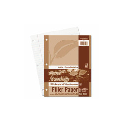 Pacon® Ecology Filler Paper, 3-Hole, 8 X 10.5, Wide/legal Rule, 150/pack P3203