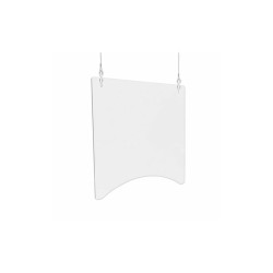 deflecto® Hanging Barrier, 23.75" X 23.75", Acrylic, Clear, 2/carton PBCHA2424