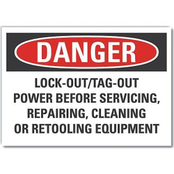 Lyle Lockout Tagout Danger Rflctv Lbl,3.5x5in  LCU4-0701-RD_5X3.5