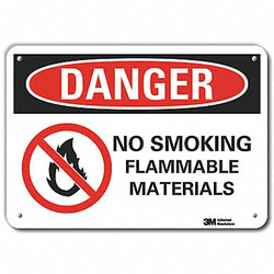 Lyle Rflctv No Smoking Dangr Sign,10x14in,Alu LCU4-0204-RA_14x10