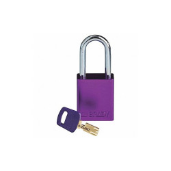 Brady Lockout Padlock,Al,Purple,Key Different ALU-PRP-38ST-KD