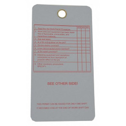 Manufacturer Varies Hot Work Tag,5-3/4 x 3 In,R/Wht,PK25 8PGY9