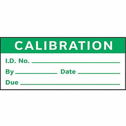 Stranco Calibration Label,ENG,Green/White,PK350 TC-21002