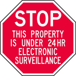 Lyle Rflct Surveillnce Stop Sign,12x12in,Alum ST-030-12HA