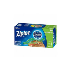 Ziploc Reclosable Poly Bag,Zip Seal,PK90 315885