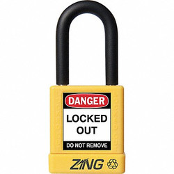 Zing Lockout Padlock,KA,Yellow,1-3/4"H  7039