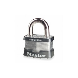 Master Lock Keyed Padlock, 15/16 in,Rectangle,Silver 5KA