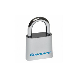 Sesamee Combination Padlock,1 3/4in,Rectgle,Slvr KCR0436