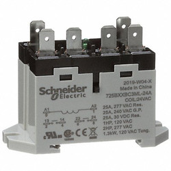 Schneider Electric Enclosed Power Relay,6 Pin,24VAC,DPST-NO 725BXXBC3ML-24A