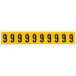 Brady Number Label,9,1-1/2in.Hx7/8in.W,Vinyl 1530-9