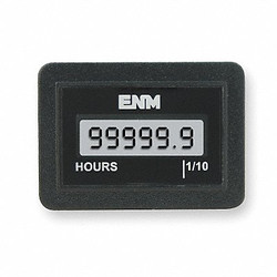 Enm Hour Meter,LCD,Flush Mount,LCD,6 Digit T1141BB