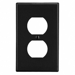 Hubbell Duplex Receptacle Wall Plate,Black P8BK