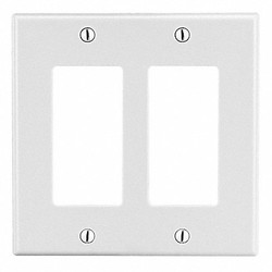Hubbell Rocker Wall Plate,Stnd;Wht,2Gng,Smth Stn P262W