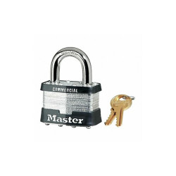 Master Lock Keyed Padlock, 15/16 in,Rectangle,Silver 25KA