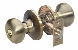 Master Lock Knob Lockset,Biscuit Style,Antique Brass  BC0105KA