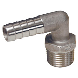 Dixon Barbed Hose Fitting,Hose ID 1/2",NPT  1290808SS