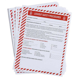 Brady Lockout Procedure Forms 3-hole,PK25 LOSF5