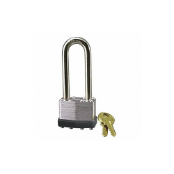 Sim Supply Keyed Padlock, 27/32 in,Rectangle,Silver  1801KALJWWG