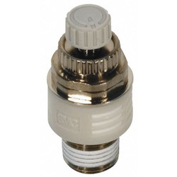Smc Exhaust Port Flow Control,145 psi,1/4 in ASN2-02