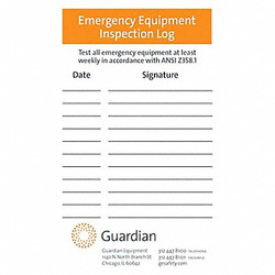 Guardian Equipment Inspection Tag,White,PK20 250-060R