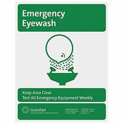 Guardian Equipment Emergency Sign,Green 250-007G