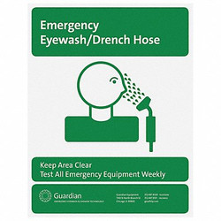 Guardian Equipment Emergency Sign,Green 250-010G