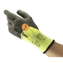 Ansell Cut Resist Gloves,Polyurthn,Gry/Ylw,8,PR 11-427