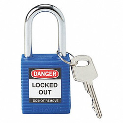Brady Lockout Padlock,KD,Blue,1-3/4"H  99556