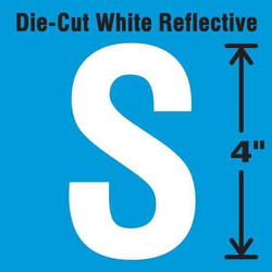 Stranco Die-Cut Refl. Letter Label,S,4In H,PK5 DWR-4-S-5