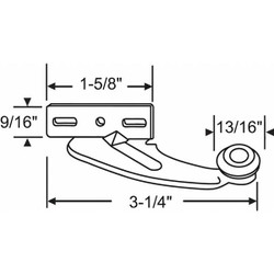 Manufacturer Varies Drawer Guide Roller, Steel, 150lb Limit 45-18