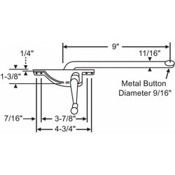 Manufacturer Varies Window Operator,Left-Hand,Zinc,9 in Arm 36-312